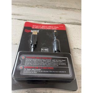 Gigaware 6-foot USB-A male to mini USB-B male cable NWT